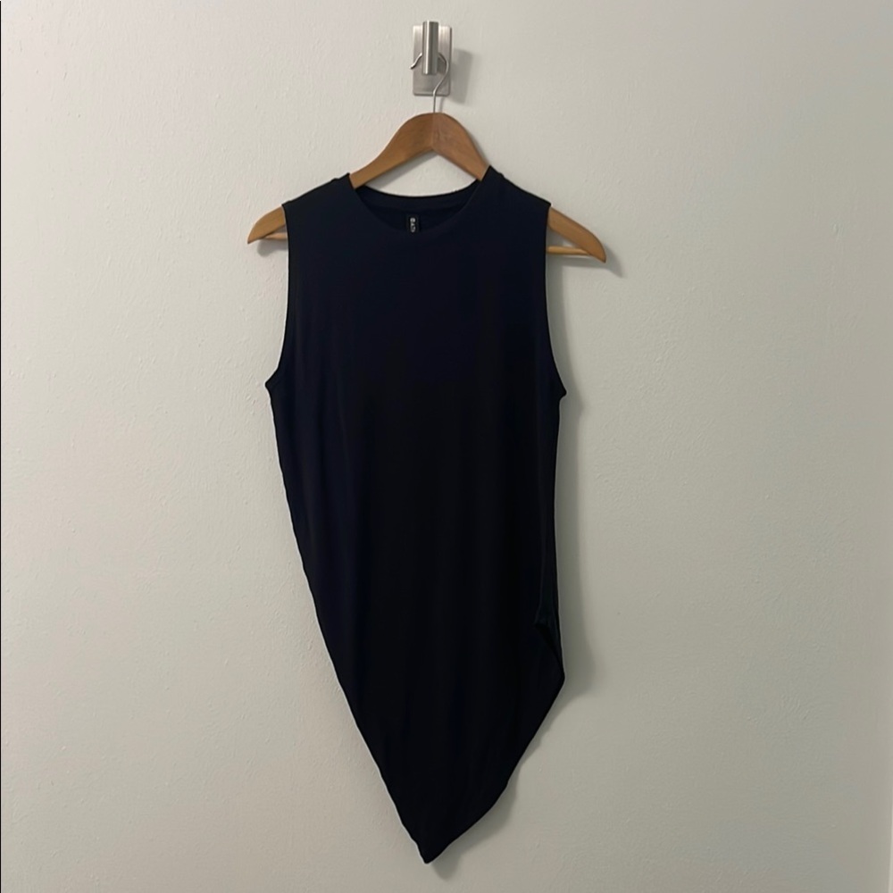Black Sleeveless Asymmetrical Top